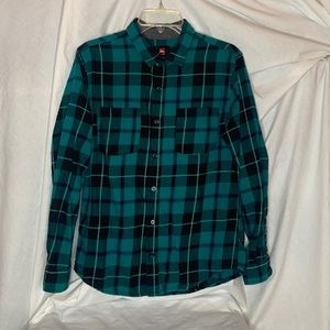 Quicksilver long sleeve flannel plaid shirt